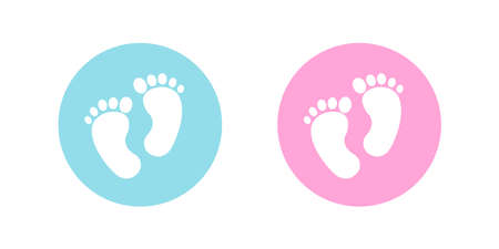 Footprint of girl and boy icon vector - stock vector.のイラスト素材
