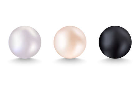 set of pearles isolated on white background for designのイラスト素材