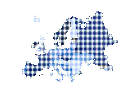 Map of Dotted Europe. Vectorのイラスト素材