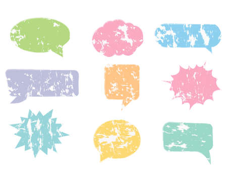 Colorful callout icons set isolated on white backgroundのイラスト素材