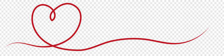 Hand drawn heart line art banner background transparent isolatedのイラスト素材