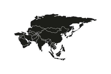 best Asia outline world mapのイラスト素材