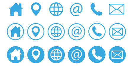 Kontakt Icons Buttons Grau on whiteのイラスト素材