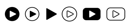 Play button icon vector setのイラスト素材