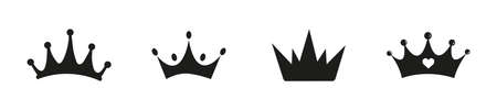 Crown icons set. Crown symbol collection. Vector illustrationのイラスト素材