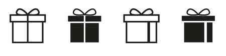Present gift box icon. ... Christmas gift icon illustration vector symbol. Surprise present linear designのイラスト素材