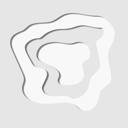 Modern paper art cartoon abstract gray and white water waves. Realistic trendy craft style. Origami design templateの写真素材