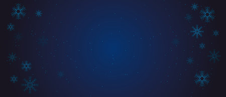 Snowflakes on dark blue background. Vector illustration for your design.のイラスト素材