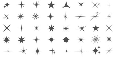 Stars on white background. Vector illustration in black and white colors.のイラスト素材