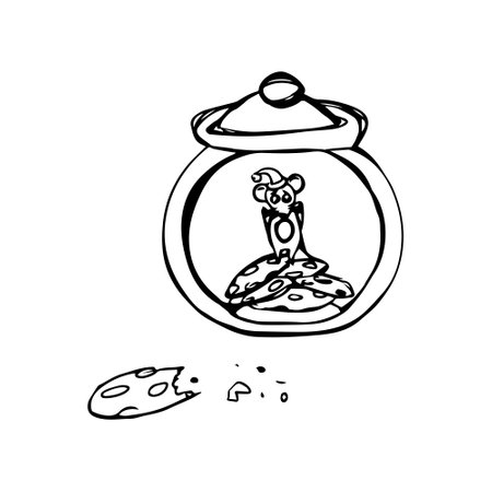 Hand drawn doodle sketch of glass jar with magic potion. Vector illustration.のイラスト素材