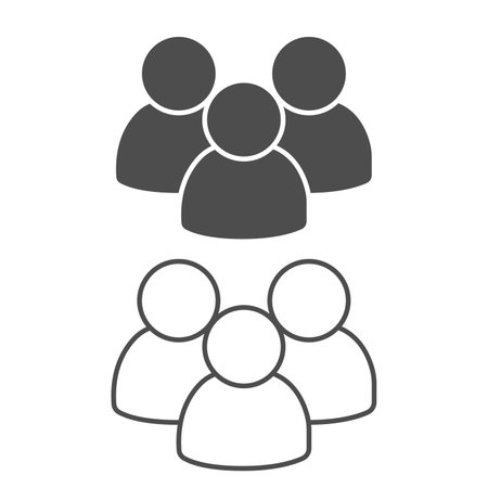 Group of people solid icon. Teamwork vector illustration isolated on white. People outline style design, designed for web and app. Eps 10のイラスト素材
