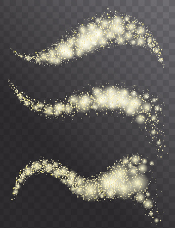 Glow light effect. Star burst with golden sparkles, glitter texture.のイラスト素材