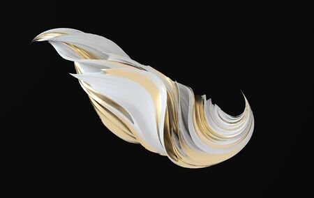 Colorfull dynamic abstract twisted shape. 3d render vawe, spiral. Computer generated geometric...