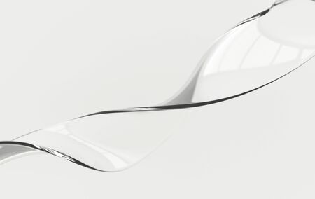 Abstract glass wave 3d render abstract backgroundの写真素材