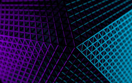 Abstract lines structure. Detailed geometrical ornament. Fantasy fractal texture. 3d rendering, neon lightsの写真素材