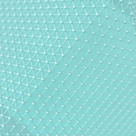 Abstract lines and spheres structure. Detailed geometrical ornament. Fantasy fractal texture. 3d rendering, pastel colorsの写真素材