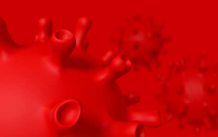 Coronavirus disease COVID-19. SARS-CoV-2 single stranded RNA virus cell. 3D rendering. Pandemic medical health risk conceptの写真素材