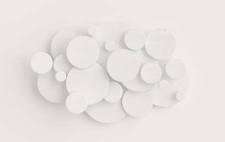Round disc abstract background, depth of field effect. Modern cellular 3d panel with circles,...