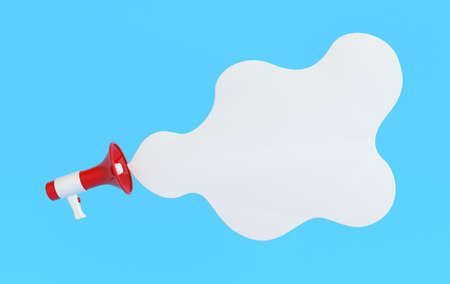 3d rendering loudspeaker, megaphone, service for influencer advertising concept.の写真素材