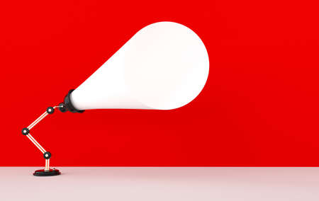 Advertising poster with lamp light, 3d render illustration with space for textの写真素材