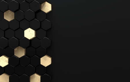 Hexagonal abstract background. Modern cellular honeycomb 3d panel with hexagons. ceramic tile. 3d wall texture. Geometric background for interior wallpaper designの写真素材