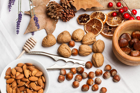 Nuts in bowls