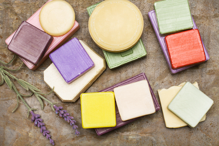 Scented soaps for healthy bathの写真素材