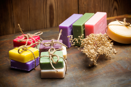 Aromatized soaps for healthy bathの写真素材