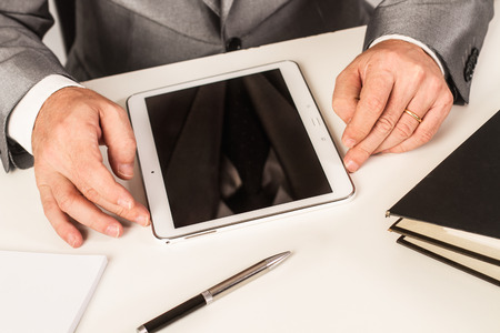 Man working with a tablet at the office