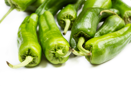 Green peppers in an isolated viewの写真素材