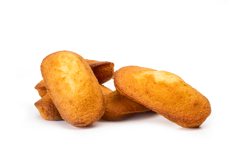 Five sweet muffins in an isolated viewの写真素材