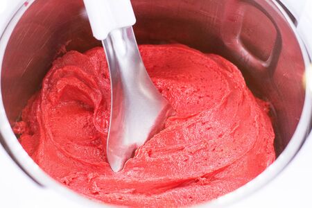 Red delicious strawberry ice cream