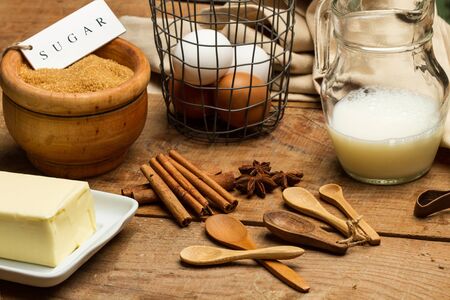Ingredients to make a sponge cake