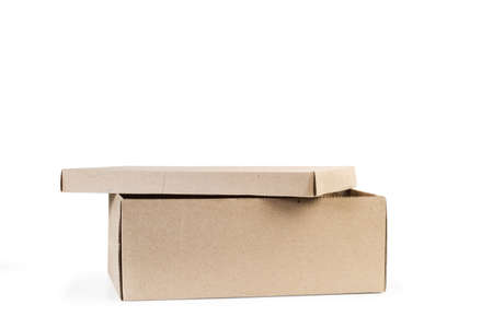 An open cardboard box on a white background