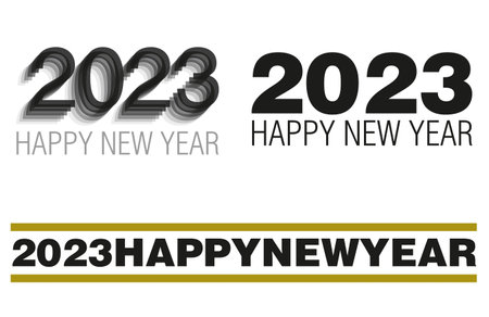 Black and golden happy new year 2023 greeting