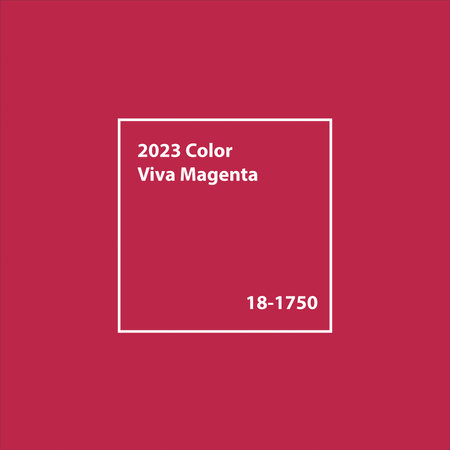 Bright Magenta color background with a white frame with color descriptionのイラスト素材