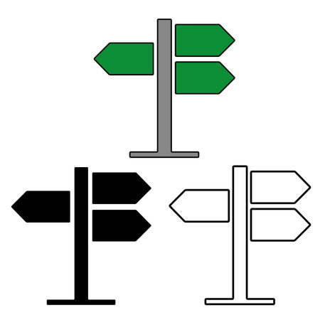 Blank street and road colored signs on a white background with copy spaceのイラスト素材