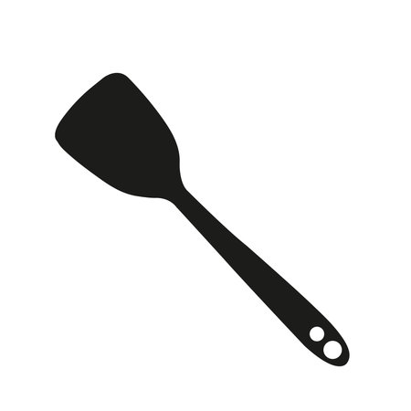 Black cooking spatula isolated on a white background with copy spaceのイラスト素材