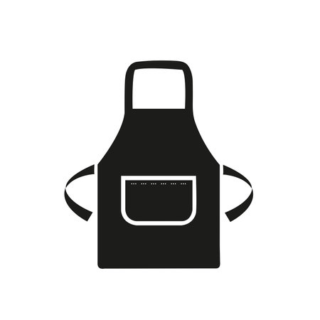 Black apron with a pocket on a white background with copyspaceのイラスト素材
