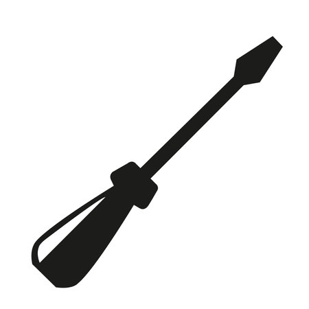 Black screwdriver on a white background with copy spaceのイラスト素材