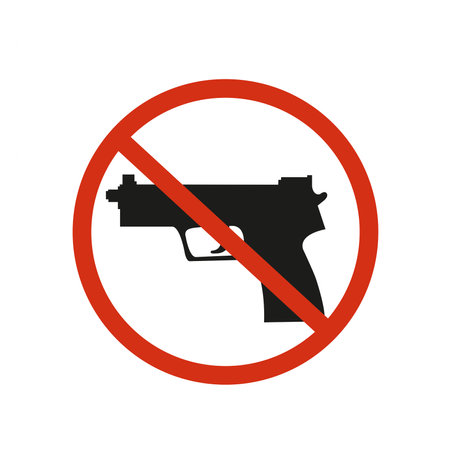 No weapons area sign on a white background with copy spaceのイラスト素材