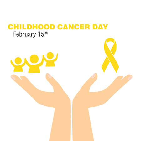 A childhood cancer day banner on a white backgroundのイラスト素材