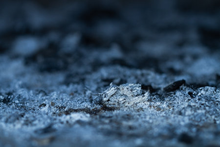 Ashes of coal in a close up viewの写真素材