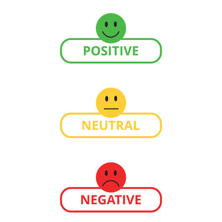 Signs for level of satisfaction with face shape on a white background with copy spaceのイラスト素材