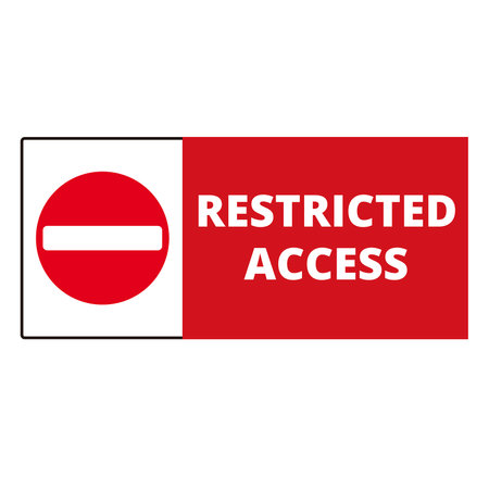 Red and white restricted access sign on a white backgroundのイラスト素材