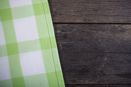 Kitchen cloth on rustic wood background templateの写真素材