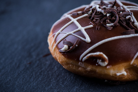 Close view on hand decorated artisan donut, selective focusの写真素材