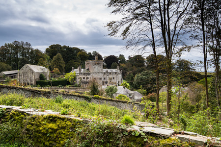Buckland Monachorum, United Kingdom - October 8, 2015: Buckland Abbey, Garden and Estate, a National Trust property in Devon and former home to Sir Francis Drake and Cistercian monks.のeditorial素材