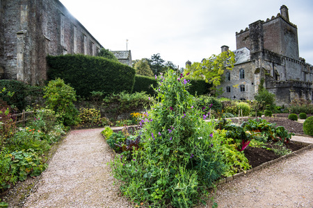 Buckland Monachorum, United Kingdom - October 8, 2015: Buckland Abbey, Garden and Estate, a National Trust property in Devon and former home to Sir Francis Drake and Cistercian monks.のeditorial素材