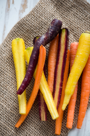 Market fresh vibrant colorful carrotsの写真素材